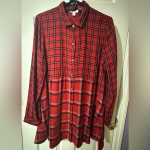 J. Jill Red and Black Plaid Men's Shirt